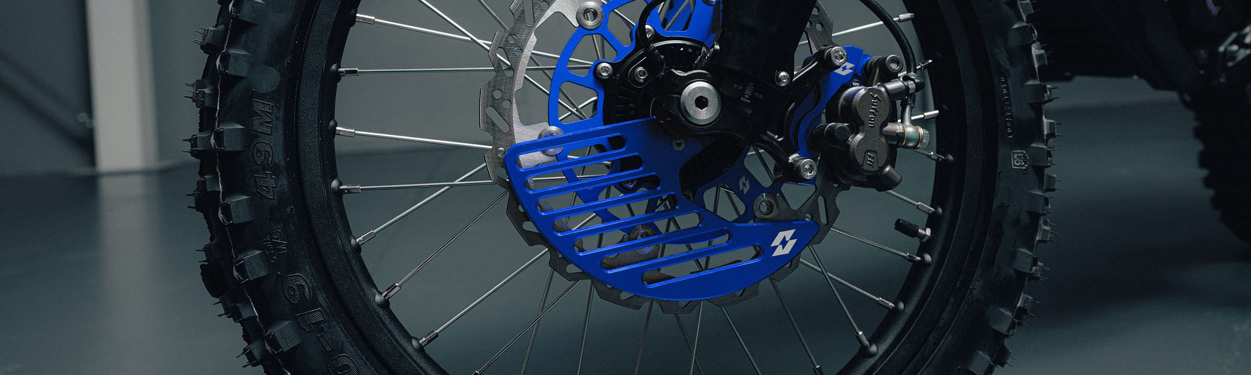 Full-E Charged Front Brake Disc Guard for Ultra Bee Blue