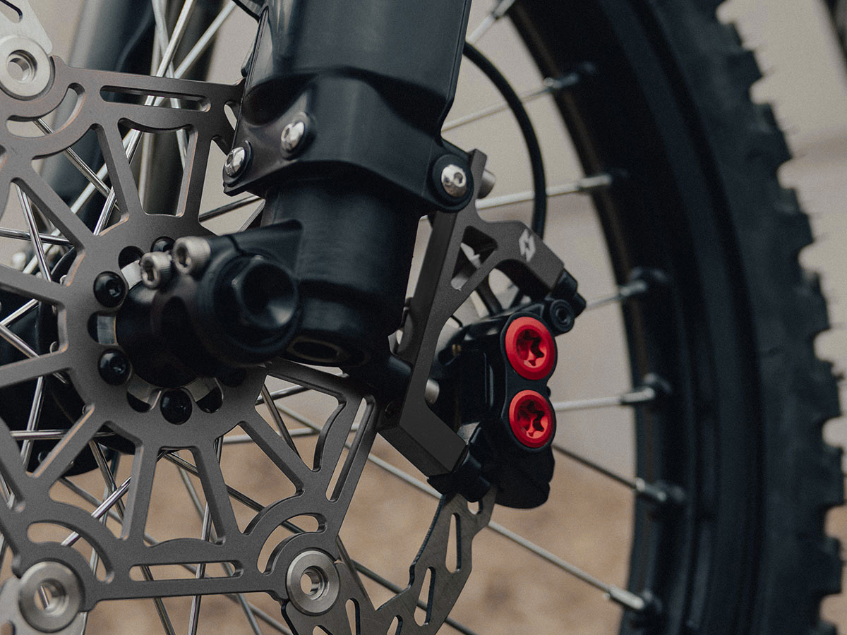 Full-E Charged Front Brake Caliper Bracket for 250mm Oversized Disc Black