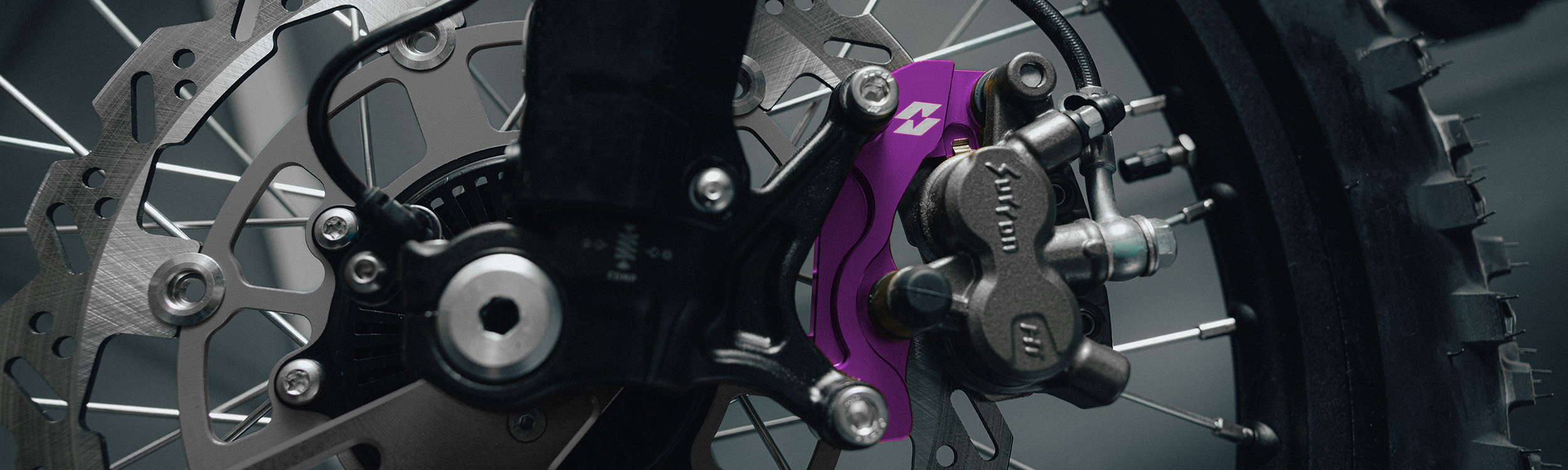 Full-E Charged Front Brake Caliper Bracket for Ultra Bee 270mm Oversize Brake Disc Purple