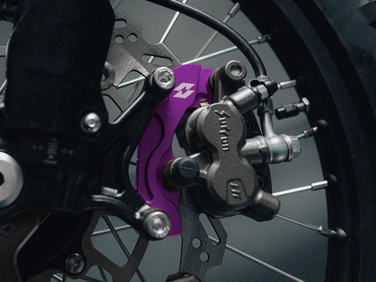 Full-E Charged Front Brake Caliper Bracket for Ultra Bee 270mm Oversize Brake Disc Purple