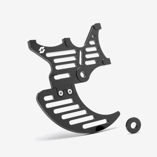 Full-E Charged Rear Dual Brake Caliper and Disc Guard 200mm Black